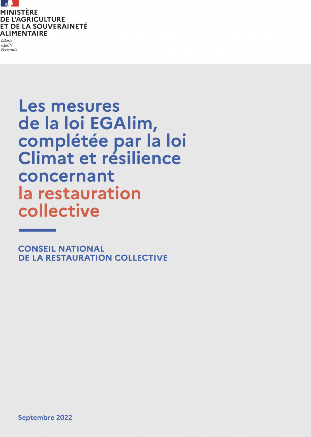 Les mesures de la loi EGAlim, complétée par la loi Climat et résilience concernant la restauration collective