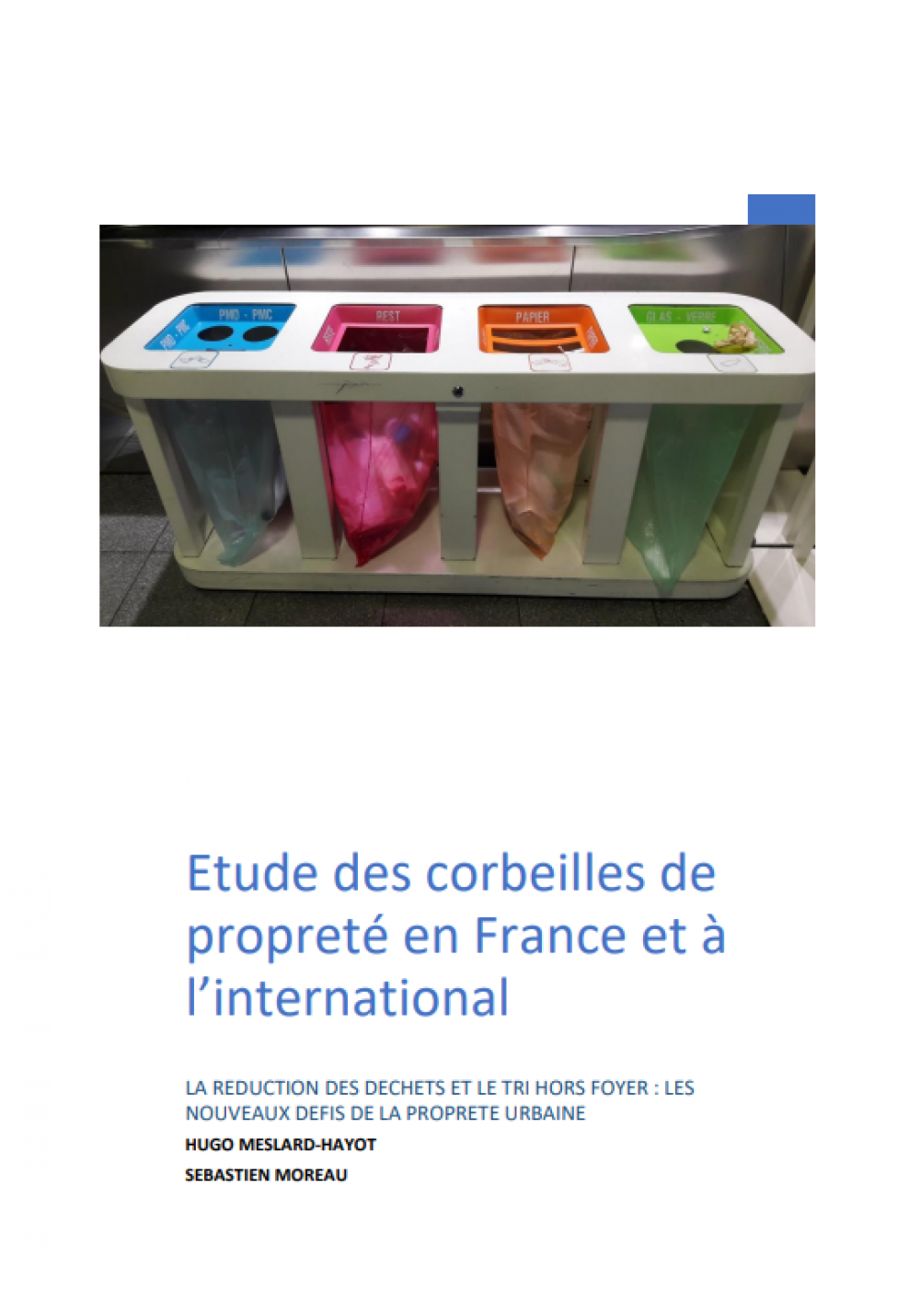 Etude des corbeilles de propreté en France et à l'international